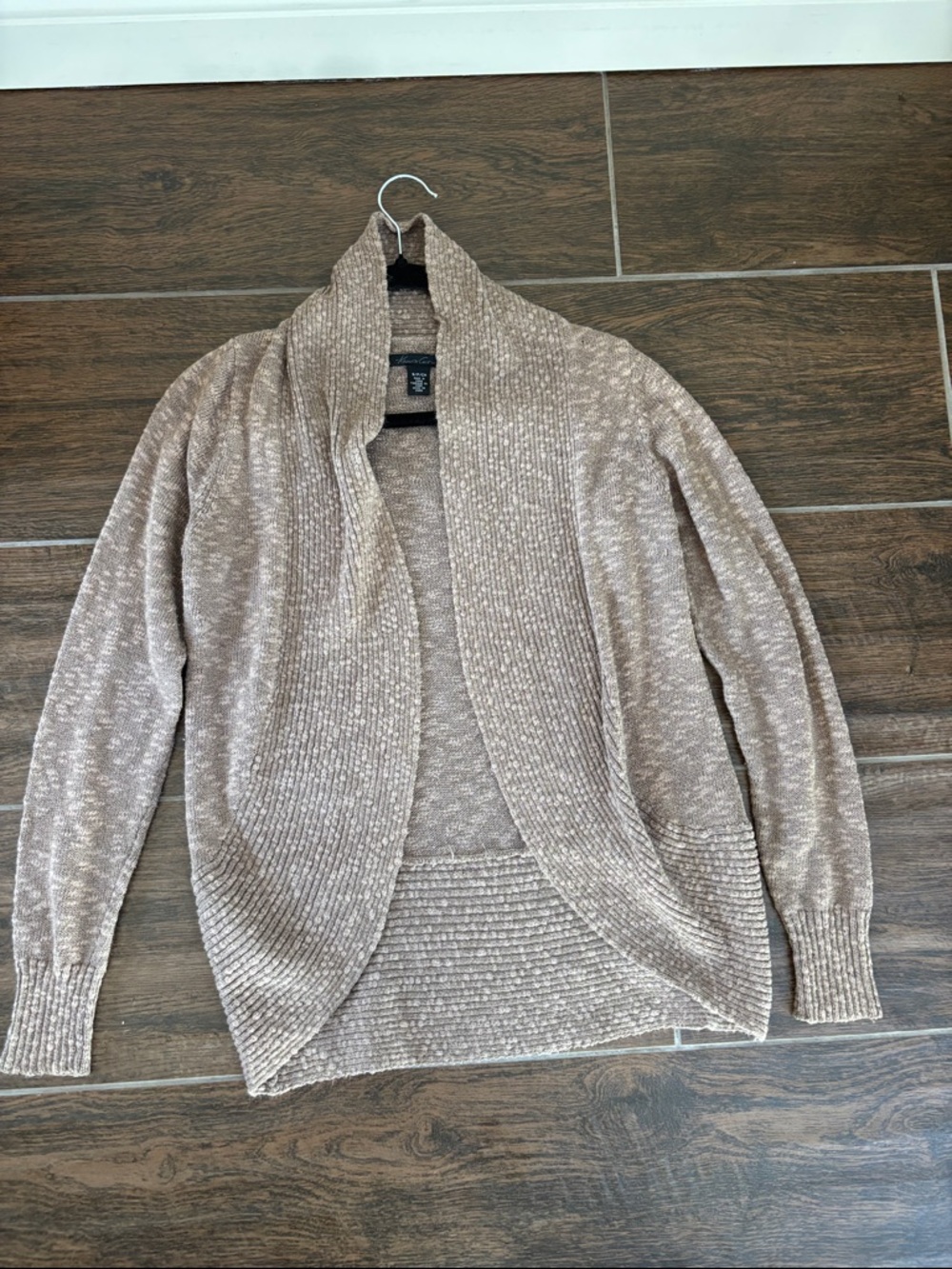 Kenneth Cole Open-Front Shawl Collar Sweater Cardigan - Neutral Taupe size S